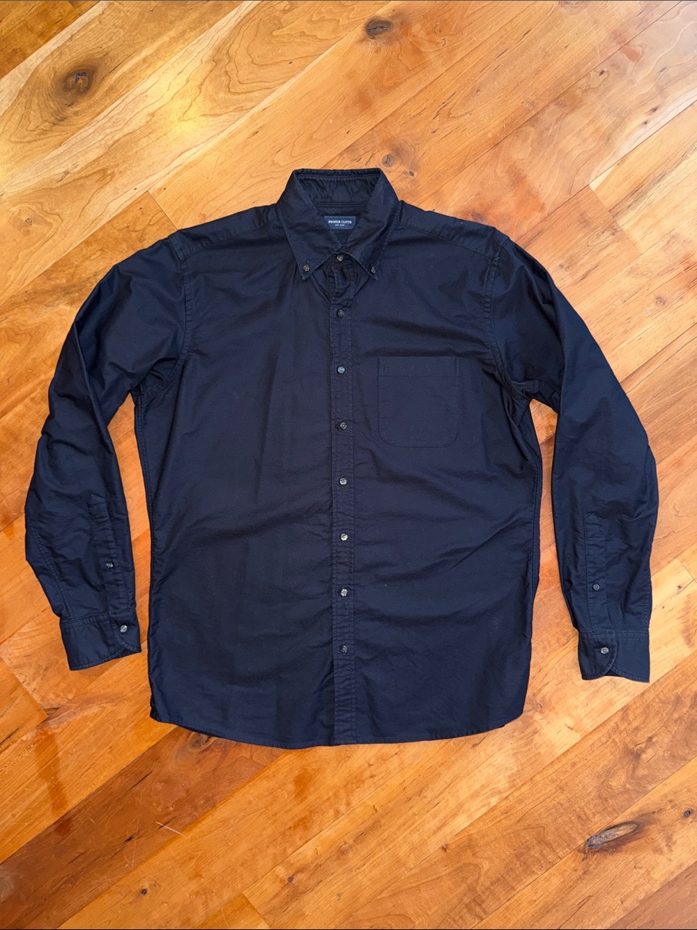 Proper Cloth Clark Black Oxford Button-Down Shirt